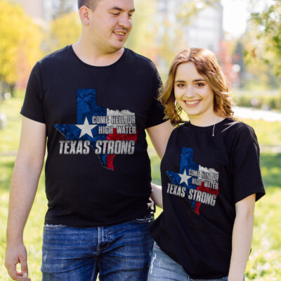 Alternative view of Come Hell Or High Water Texas Strong T-Shirt - Pray For Texas Shirt
