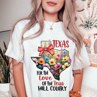 Alternative view of Texas For The Love Of The Texas Hill Country T-Shirt - Pray For Texas V-Neck Shirt