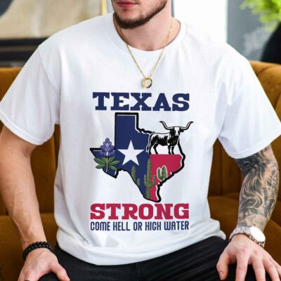 Texas Strong Kerr County Longhorn Come Hell Or Hight Water T-Shirt - Pray For Texas V-Neck Shirt