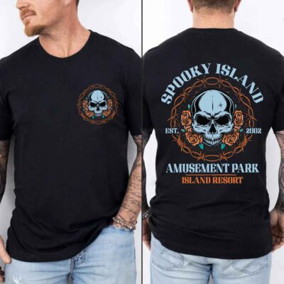 Alternative view of Spooky Island EST 2002 Amusement Park Island Resort Printed On 2 Sides T-Shirt
