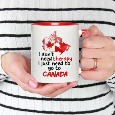 Alternative view of I Don't Need Therapy I Just Need To Go To Canada Mug - Beer Stein - Color Changing Mug