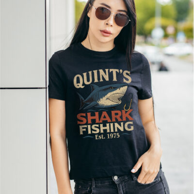 Quint's Shark Fishing EST 1975 Vintage Retro Fishing Day T-Shirt