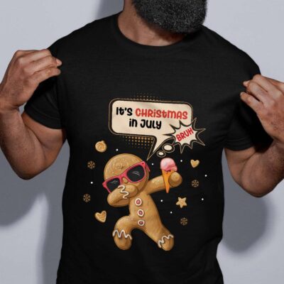 Alternative view of It's Christmas In July Bruh Funny Gingerbeard Summer Vacation T-Shirt - Youth Shirt