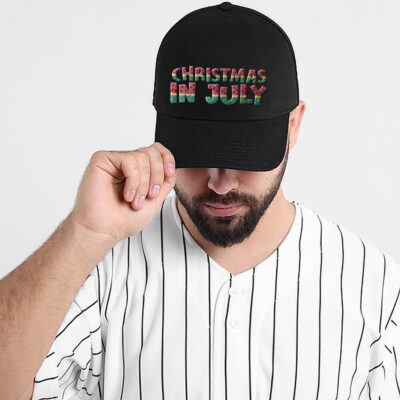 Alternative view of Christmas In July Watermelon Tree Funny Summer Christmas Embroidered Twill Hat Adjustable Cap For Men Women