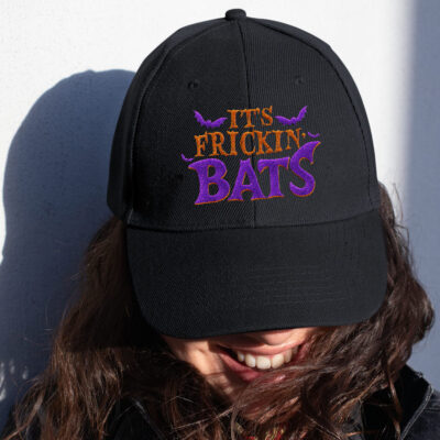 It's Frickin' Bats Funny Halloween Horror Embroidered Twill Hat Adjustable Cap For Men Women