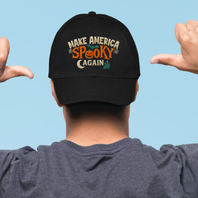 Alternative view of Make America Spooky Again Funny Halloween Embroidered Twill Hat Adjustable Cap For Men Women