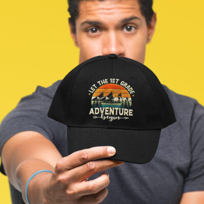 Alternative view of Let the 1st Grade Adventure Begin Back To School First Grade Embroidered Twill Hat Adjustable Cap For Men Women