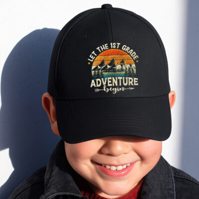 Let the 1st Grade Adventure Begin Back To School First Grade Embroidered Twill Hat Adjustable Cap For Men Women