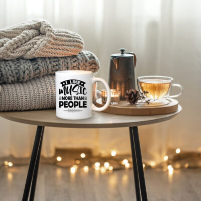 Alternative view of I Like Music More Than People Funny Ceramic Coffee Mug - Beer Stein