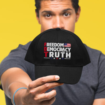 Freedom Democracy Truth Funny Trump Political Embroidered Twill Hat Adjustable Cap For Men Women
