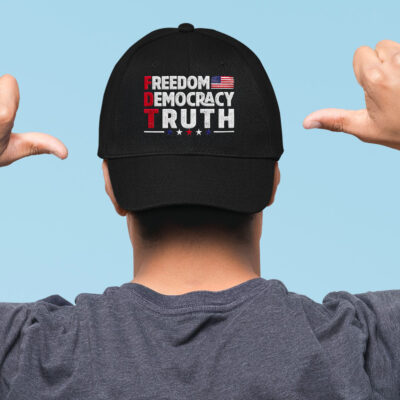 Alternative view of Freedom Democracy Truth Funny Trump Political Embroidered Twill Hat Adjustable Cap For Men Women