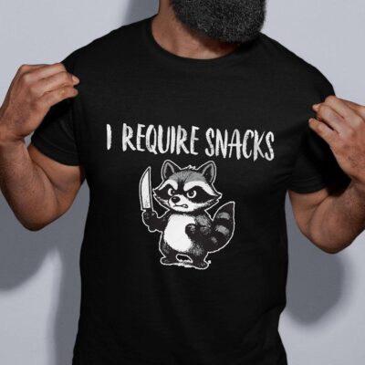 Alternative view of I Require Snacks Funny Humor Raccoon Meme T-Shirt - Youth Shirt For Kids