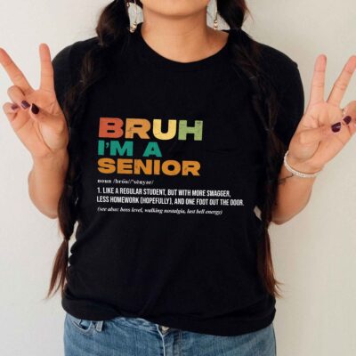 Bruh I'm A Senior Back To School Class Of 2026 Graduation Vintage Retro T-Shirt - V-Neck Shirt