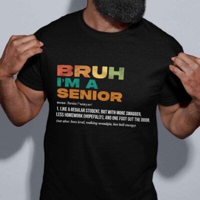 Alternative view of Bruh I'm A Senior Back To School Class Of 2026 Graduation Vintage Retro T-Shirt - V-Neck Shirt