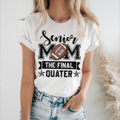 Alternative view of Senior Mom The Final Quarter Football Class of 2026 T-Shirt - Proud Football Mom Back To School V-Neck