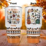 Personalized Tis The Season Funny Halloween Witch Pumpkin Gifts Insulated Tumbler Cup With Lid and Straw