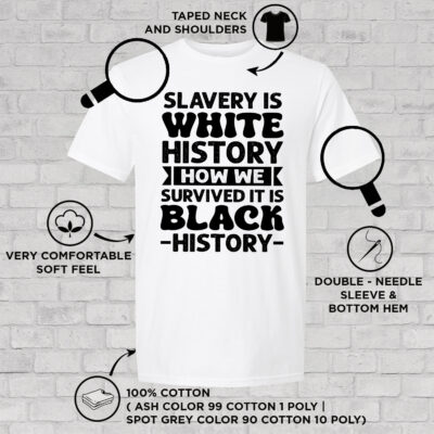 Alternative view of Slavery Is White History How We Survived Black History T-Shirt - V-Neck