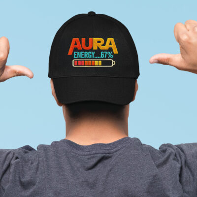 Alternative view of Aura Energy 67% Funny Battery Power Bar Geek Gamer Embroidered Twill Hat Adjustable Cap For Men Women