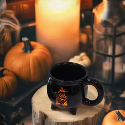 Alternative view of Personalized Name Ceramic Cauldron Coffee Mug - Custom Halloween Witchy Gifts For Besties, Sisters, BFF, Family - Witch Cauldron Mug