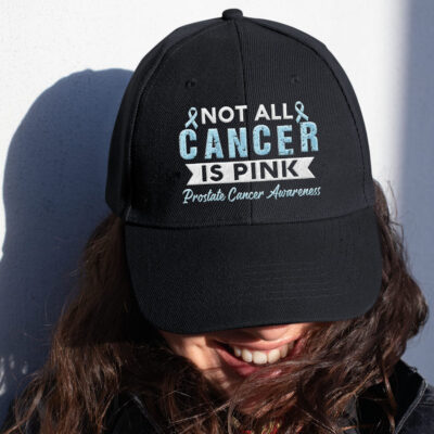 Alternative view of Not All Cancer is Pink Prostate Cancer Awareness Blue Ribbon Embroidered Twill Hat Adjustable Cap For Men Women