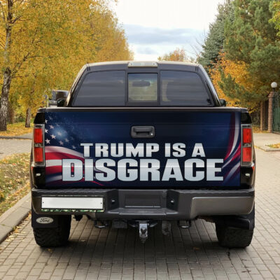 Trump is a Disgrace Anti Felon Political Activist Resist Truck Tailgate Decal Sticker Wrap
