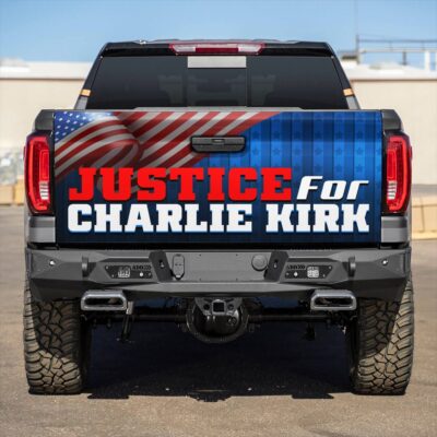 Justice for Charlie Kirk Truck Tailgate Decal Sticker Wrap - Pray For Charlie Vinyl Graphic Decal Bumper Sticker
