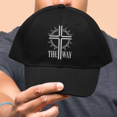 Alternative view of The Way Jesus Cross Christian Religious Faith Embroidered Twill Hat Adjustable Cap For Men Women