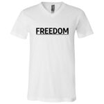Charlie Kirk Freedom Shirt, Charlie Kirk T Shirt, Charlie Kirk Tee,, White, V-Neck T-Shirt