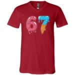 Six Seven Ice Cream Drip Sports Cool Meme 67 Funny Number T-Shirt - Kid Shirt, Canvas Red, V-Neck T-Shirt
