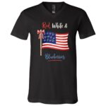 Red, White and Blueberries for Supporters for Men Women T-Shirt, Black, V-Neck T-Shirt Red, White and Blueberries for Supporters for Men Women T-Shirt, Black, V-Neck T-Shirt