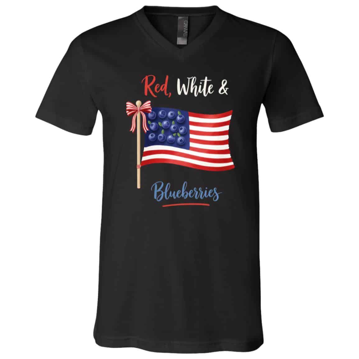 Red, White and Blueberries for Supporters for Men Women T-Shirt, Black, V-Neck T-Shirt Red, White and Blueberries for Supporters for Men Women T-Shirt, Black, V-Neck T-Shirt
