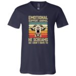 Emotional Support Animal T-Shirt, Navy, V-Neck T-Shirt
