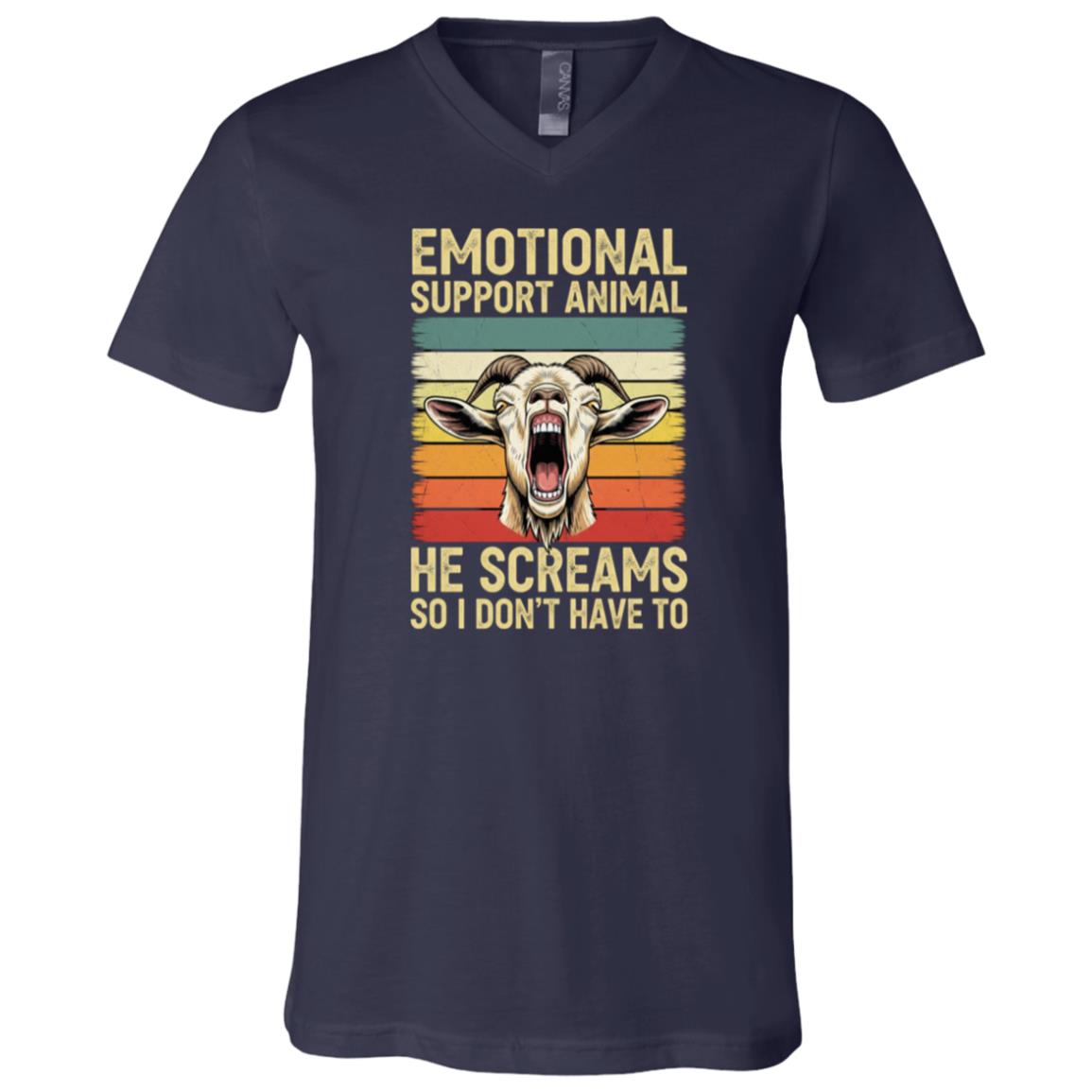 Emotional Support Animal T-Shirt, Navy, V-Neck T-Shirt