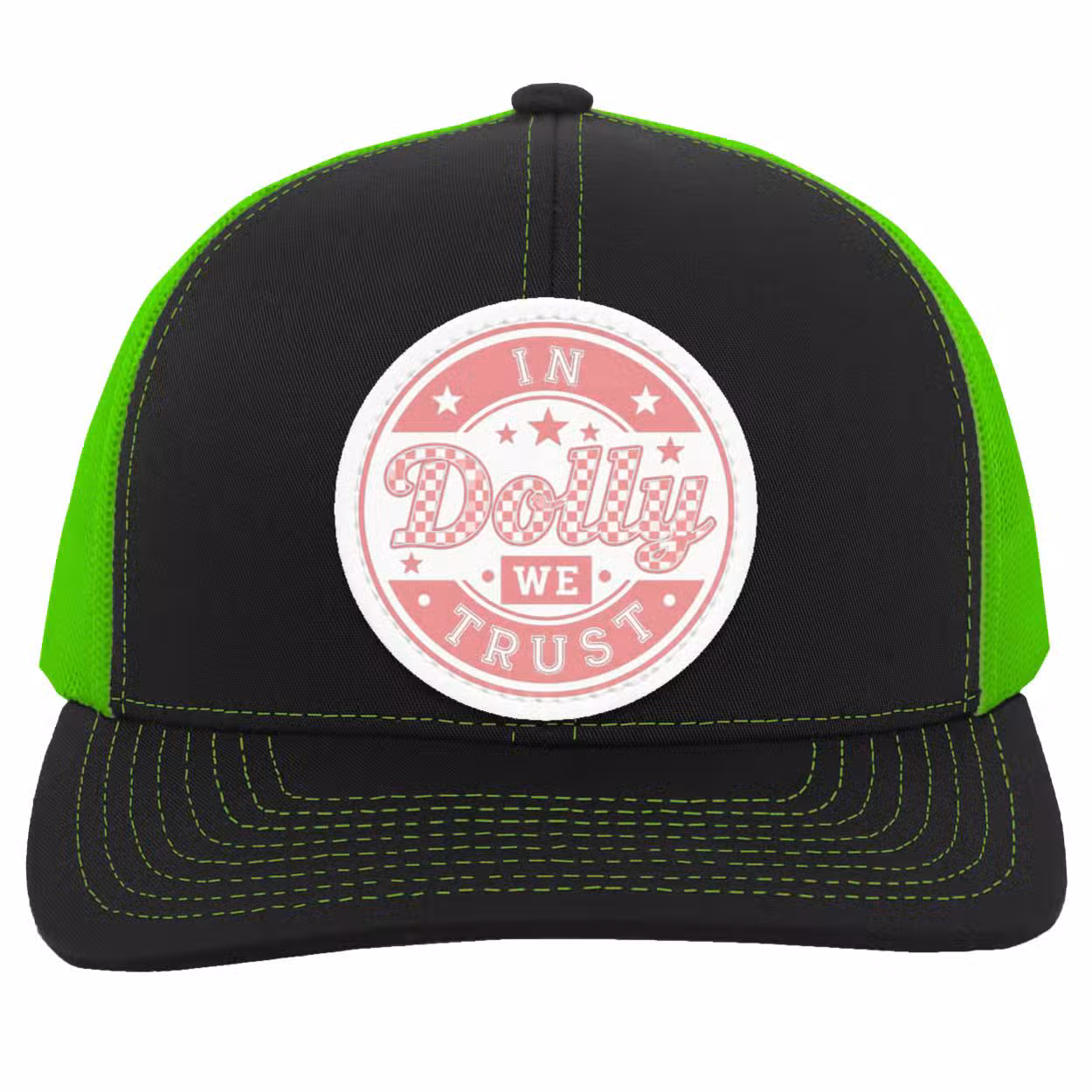 104C Trucker Snap Back, Black/Neon Green,