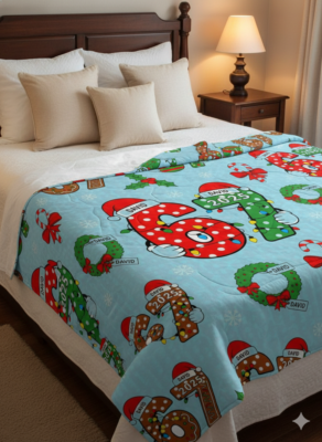 Personalized Name 67 Funny Six Seven Christmas Fleece Blanket -  Sherpa Blanket