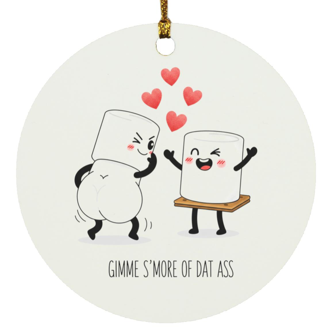 SMORE S'MORE Pun, Fun Birthday, White, Circle Ornament SMORE S'MORE Pun, Fun Birthday, White, Circle Ornament