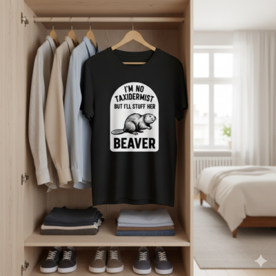 Alternative view of I'm Not A Taxidermist But I'll Stuff Her Beaver T-Shirt - V-Neck Shirt