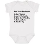 New Year Resolution New Year Funny Baby Onesie Bodysuite, White, Infant Baby Bodysuit