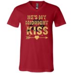 He's My Midnight Kiss Happy New Year Matching Couples T-Shirt - V-Neck, Canvas Red, V-Neck T-Shirt He's My Midnight Kiss Happy New Year Matching Couples T-Shirt - V-Neck, Canvas Red, V-Neck T-Shirt