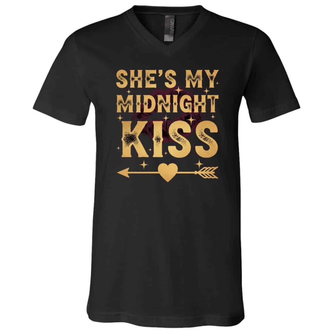 She's My Midnight Kiss Happy New Year Matching Couples T-Shirt - V-Neck, Black, V-Neck T-Shirt She's My Midnight Kiss Happy New Year Matching Couples T-Shirt - V-Neck, Black, V-Neck T-Shirt