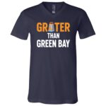 Greater Than Green Bay T-Shirt for Men Women Kids - V-Neck Shirt, Navy, V-Neck T-Shirt