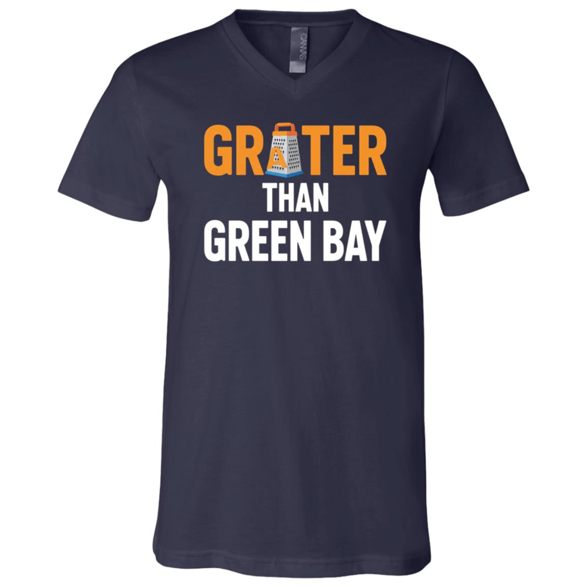 Greater Than Green Bay T-Shirt for Men Women Kids - V-Neck Shirt, Navy, V-Neck T-Shirt