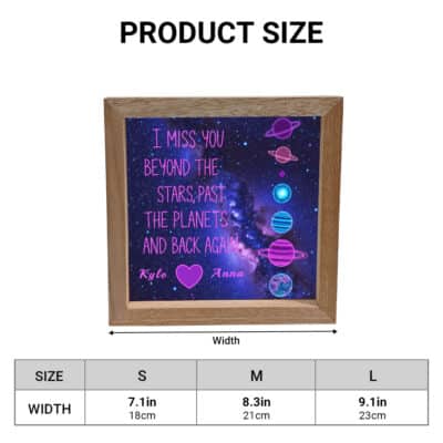 Alternative view of Personalized I Miss You Beyond The Stars and Back Again Planlet Valentine LED Light Frame - Valentine Gifts