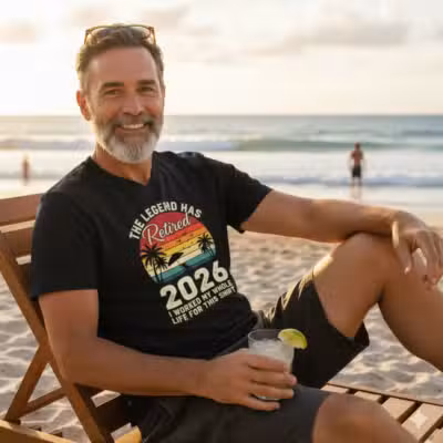 Alternative view of The Legend Has Retired 2026 Worked Whole Life Retirement T-Shirt