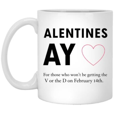 Alentines Ay V or D Funny Valentine Coffee Mug - Color Changing Mug, White, 11 oz. White Mug