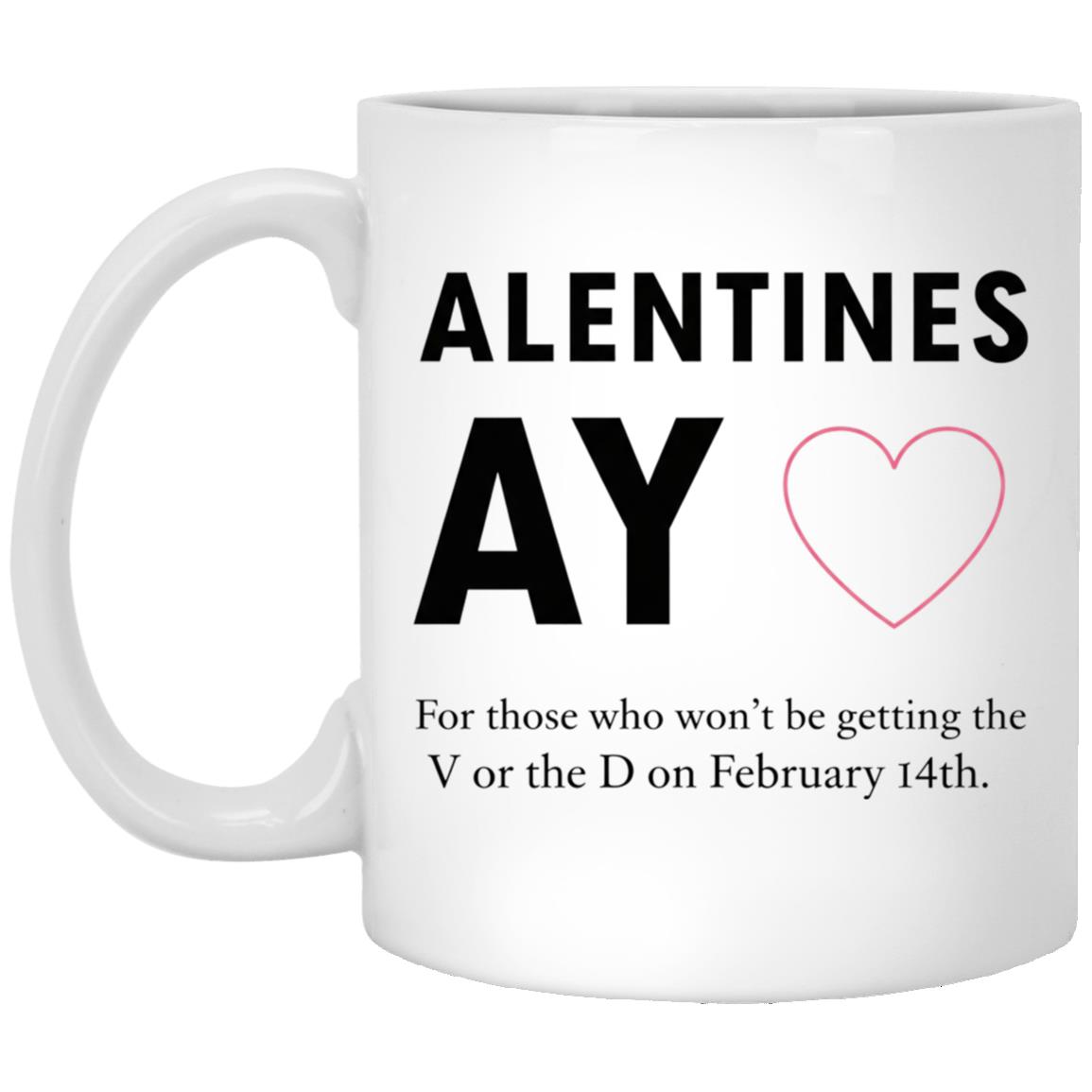 Alentines Ay V or D Funny Valentine Coffee Mug - Color Changing Mug, White, 11 oz. White Mug