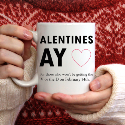 Alternative view of Alentines Ay V or D Funny Valentine Coffee Mug - Color Changing Mug