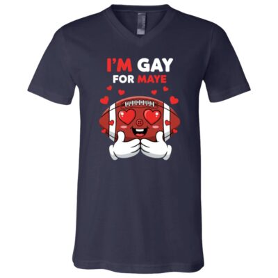 I'm Gay for Maye T-Shirt - V-Neck Shirt - Funny Gay Saying Appare, Navy, V-Neck T-Shirt