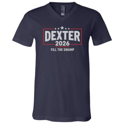 Dexter 2026 T-Shirt - V-Neck Shirt, Navy, V-Neck T-Shirt