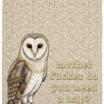 Funny Owl Mother Fucker Do You Need A Nap Fleece Blanket - Sherpa Blanket, White, Cozy Plush Fleece Blanket - 30x40